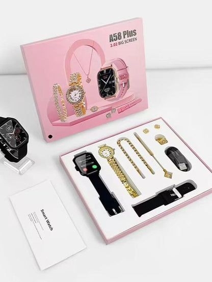 A58 5-in-1 Smart Watch with Fitness Tracker for Men & Women, Heart Rate & Health Monitor, Bluetooth smart watch