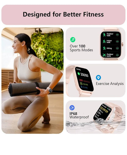 A58 5-in-1 Smart Watch with Fitness Tracker for Men & Women, Heart Rate & Health Monitor, Bluetooth smart watch