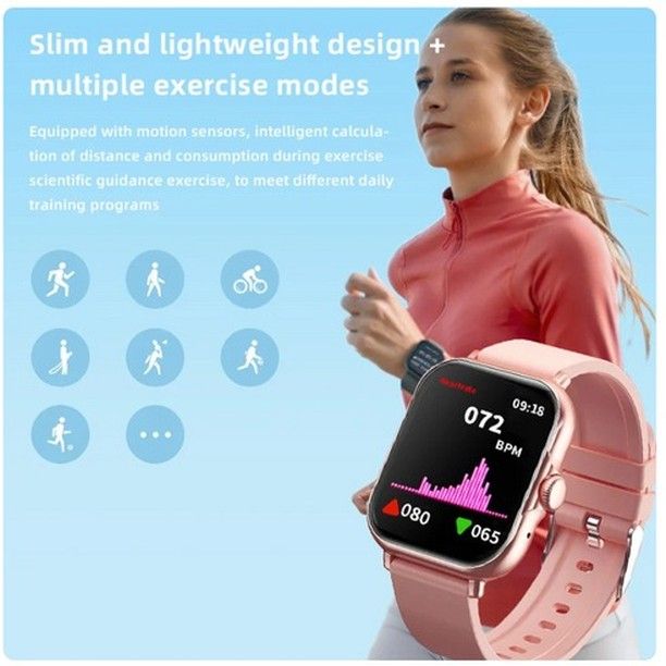A58 5-in-1 Smart Watch with Fitness Tracker for Men & Women, Heart Rate & Health Monitor, Bluetooth smart watch